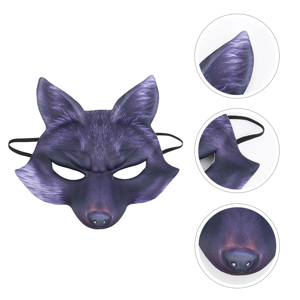 Wolf Masker Vos Wit Gezicht Halloween Gezichtsdier Maskerade Maskers voor Volwassenen Miss
