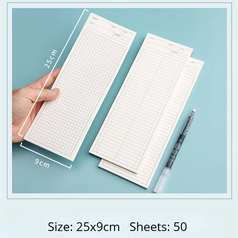 1pc Long Notepad Note Pads Writing Note School Office Simple Non Sticky Memo Pad 9x25cm