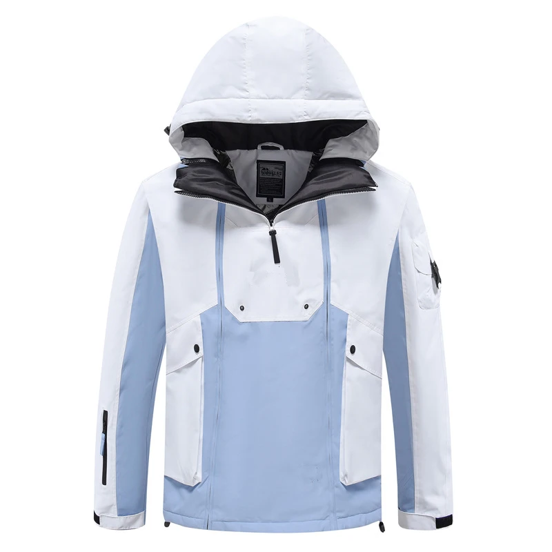 STLF Outdoor Winter-Skianzug für Paare, winddicht, wasserdicht, warm, atmungsaktiv, Einzel-/Doppelbrett