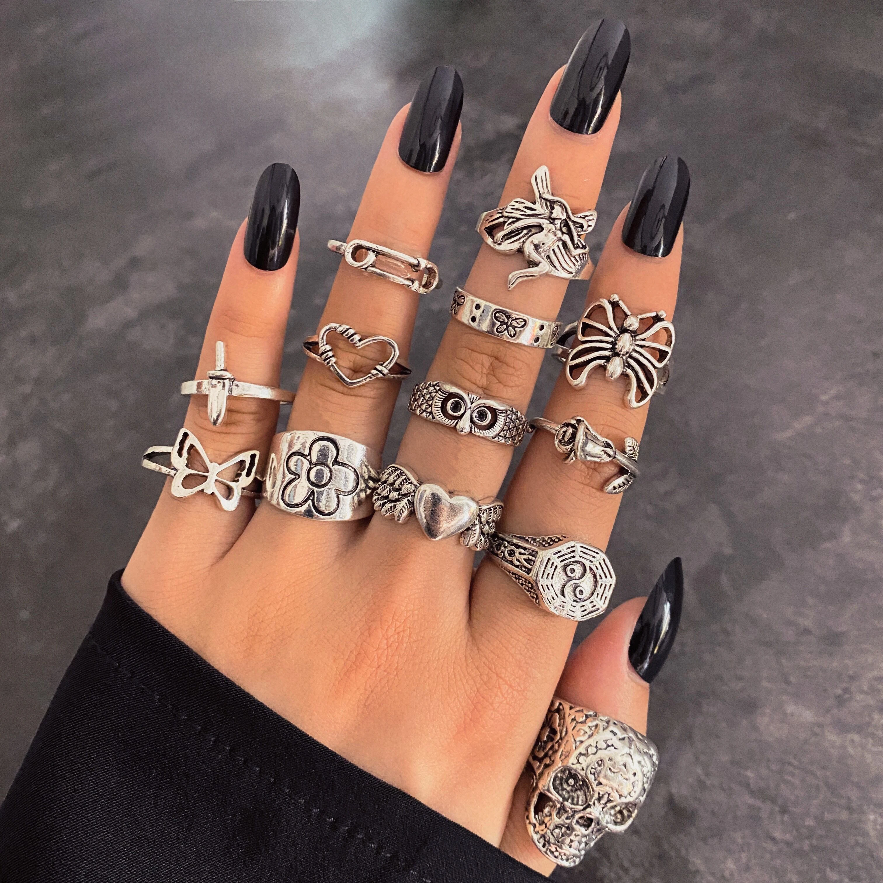 ZOVOLI Ring For Women Girls Snake Smile Fashion Men Jewelry Vintage Ancient Silver Color Punk Hip Hop Gothic Adjustable Rings