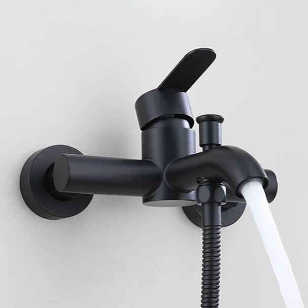 

Bathtub Faucets 304 Stainless Steel Hot and Cold Mixer Tap Triple Simple Shower Faucet Shower Set Multifunctional Black Faucet