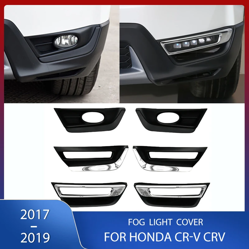 

Front Bumper Fog Light Cover Hood Frame Lamp Trim Grille Grill For Honda CRV 2017 2018 2019 Car Accessories