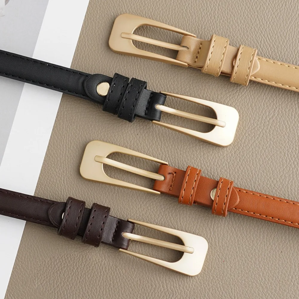 

Square Buckle Thin Belt Classic Waist Belt Adjustable PU Leather Waistband Alloy Waist Strap Thin Waist Belt Sweater Decoration