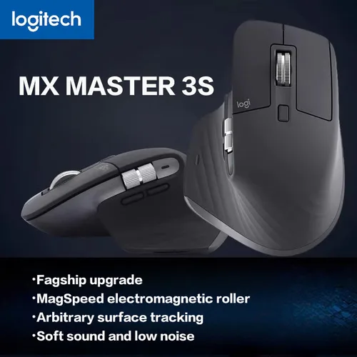 Ratón inalámbrico Bluetooth Logitech MX Master 3S, ratón suave para oficina de negocios, ratón ergonómico para oficina de negocios