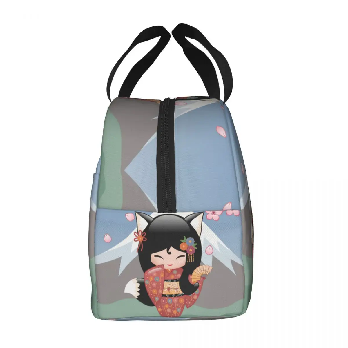 Kokeshi Doll Lunch Box Women Leakproof Japanese Geisha Girl Art Thermal Cooler Food Insulated Lunch Bag Kids Picnic Tote Bags