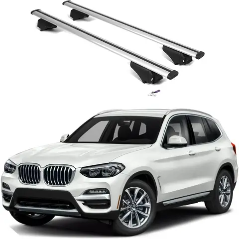 ERKUL Dachträger-Dreuzstangen für BMW X3 G01 2018–2024, Aluminium-Dreuzstangen mit Diebstahlsicherung für Dach, kompatibel mit Flush R
