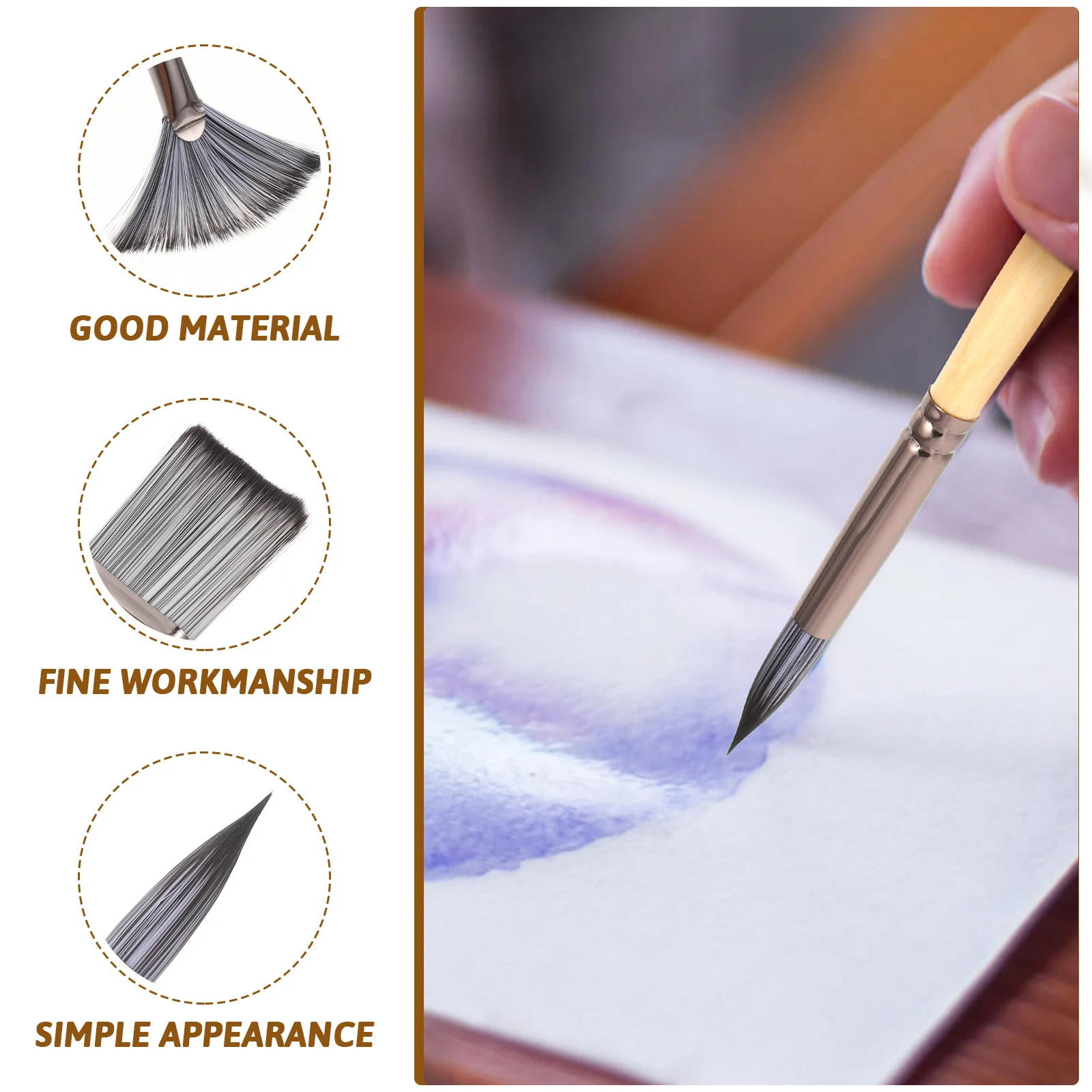 

1Set Painting Brush Set Artist Paintbrushes Premium Tips for Oil Watercolor Acrylic Gouache Face Nail Painting