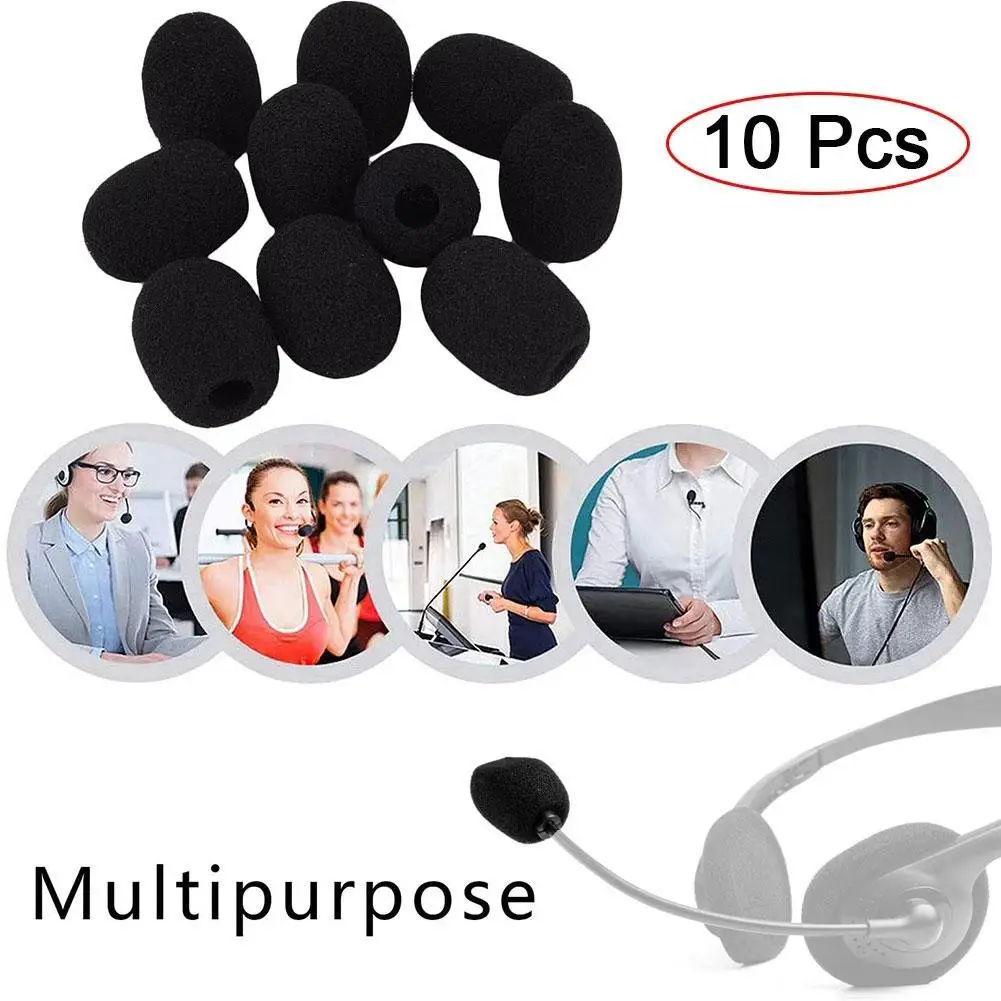 10pcs 30mm Soft Elastic Sponge Microphone Head Cover Foam Sponge Windscreen Mic Cover for Headset Sleeve Mic Accessories