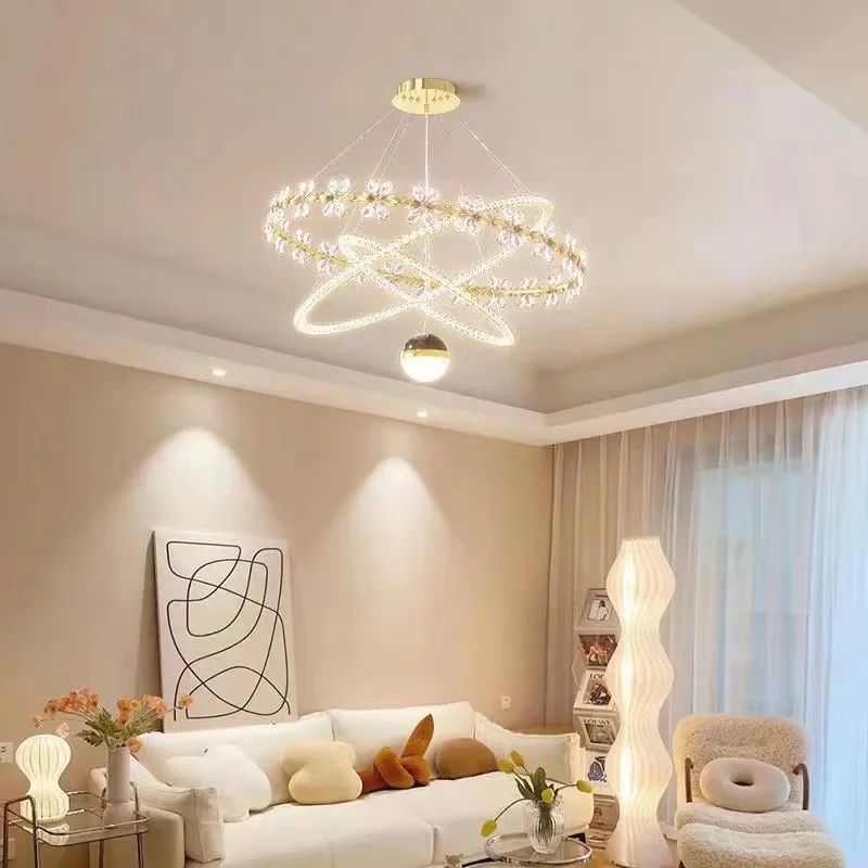 

Роскошный хрустальный венок, подвесные светильники для гостиной в скандинавском стиле, креативные подвесные светильники со звездным залом для спальни