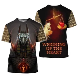 Egypt Anubis Pattern T shirts For Men/Women 3D Print Street Trend T-shirts Summer Unisex Short Sleeve Top Oversized Man Clothing