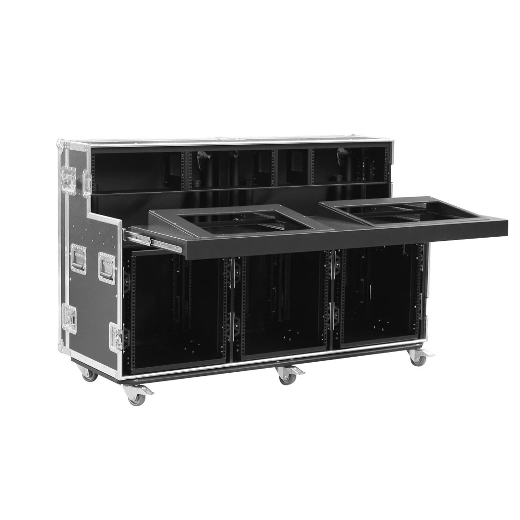

HD Directed Rolling Video Production Work Station Travel with 19" Shock Mount 11U Rack case