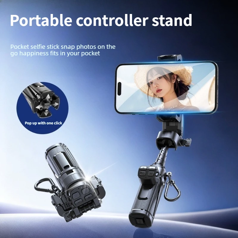 Portable Pocket Selfie Stick Desktop Tripod Handheld Gimbal Stabilizer Wireless Bluetooth Zoom Focus Control Video Stream Stands