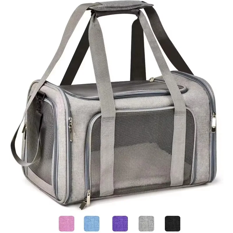 

Wholesale OEM Portable Dog Carrier Airline Approved Small Dog Cat Carry Bag Breathable Mesh Pets Travel Carrier Bag