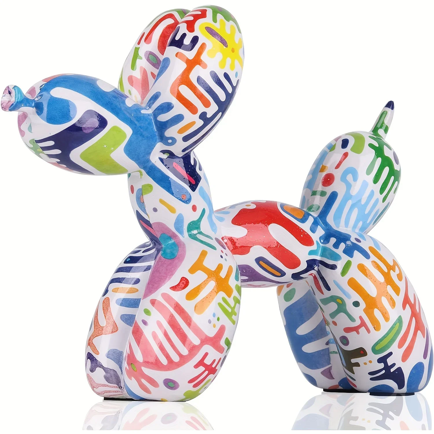 Chic Balloon Dog Sculpture - Graffiti Resin Art for Home Decor | Perfect for Bookshelf, Living Room,Christmas & New Year Gift