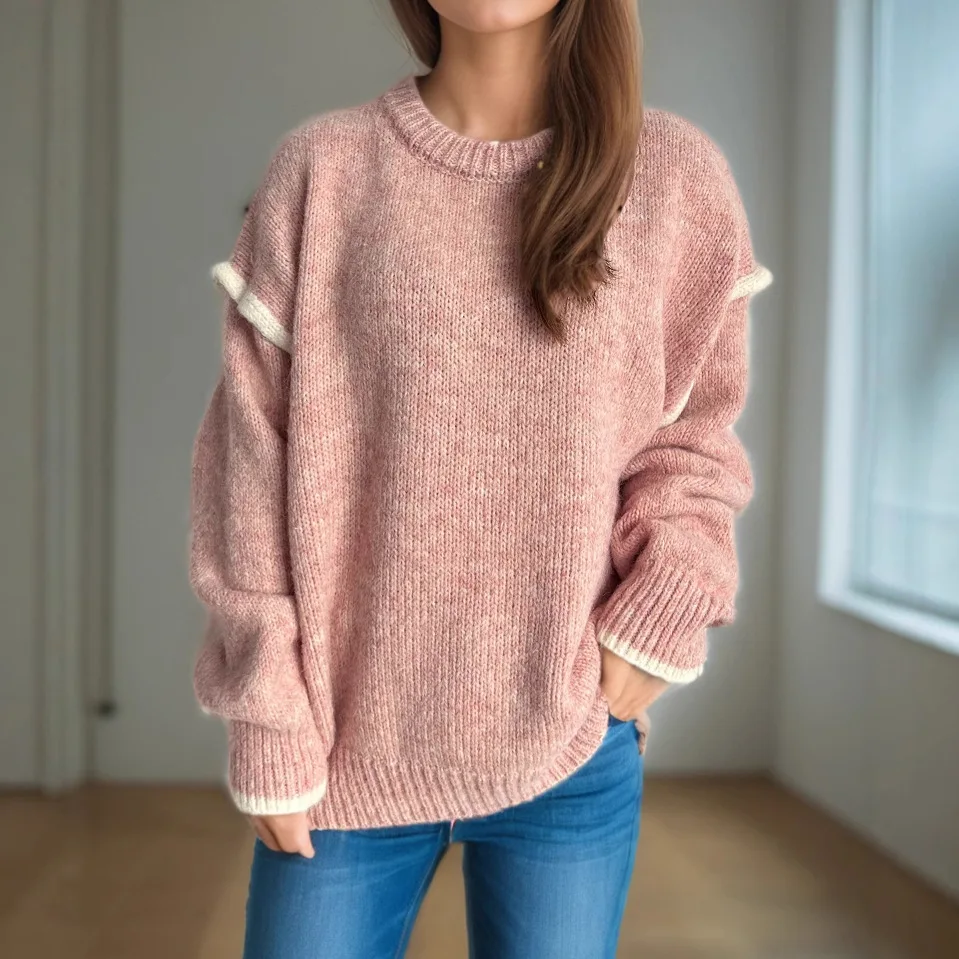 

2025 Autumn/Winter New Casual Women's Sweater Lazy Style Round Neck Versatile Thick Warm Hoodie sweater women