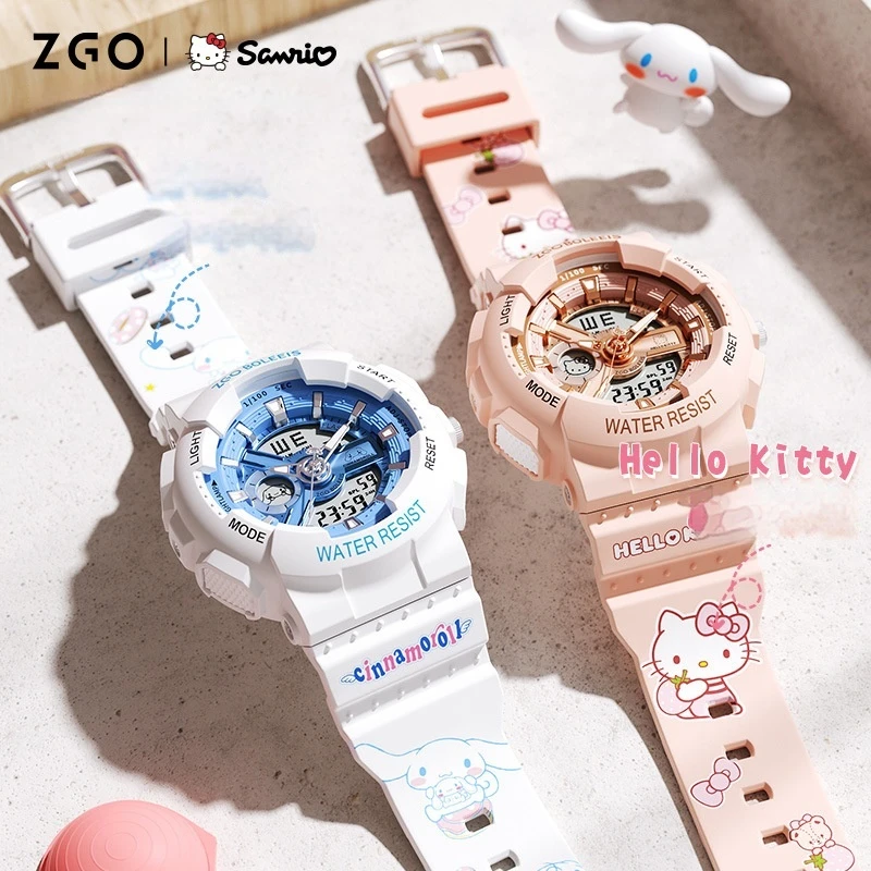 Kawaii Watch Cinnamoroll Melody Children Led Luminous Watch HelloKitty Student Wrist Watch Waterproof Fall-Proof Kids Birthday