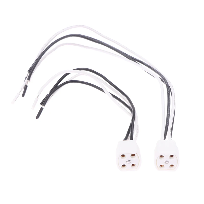 Soporte de lámpara G10Q con enchufe de anillo de Cable largo de 15/25cm, Base de lámpara de 4 pines, tubo aislante, Base de lámpara de luz ultravioleta