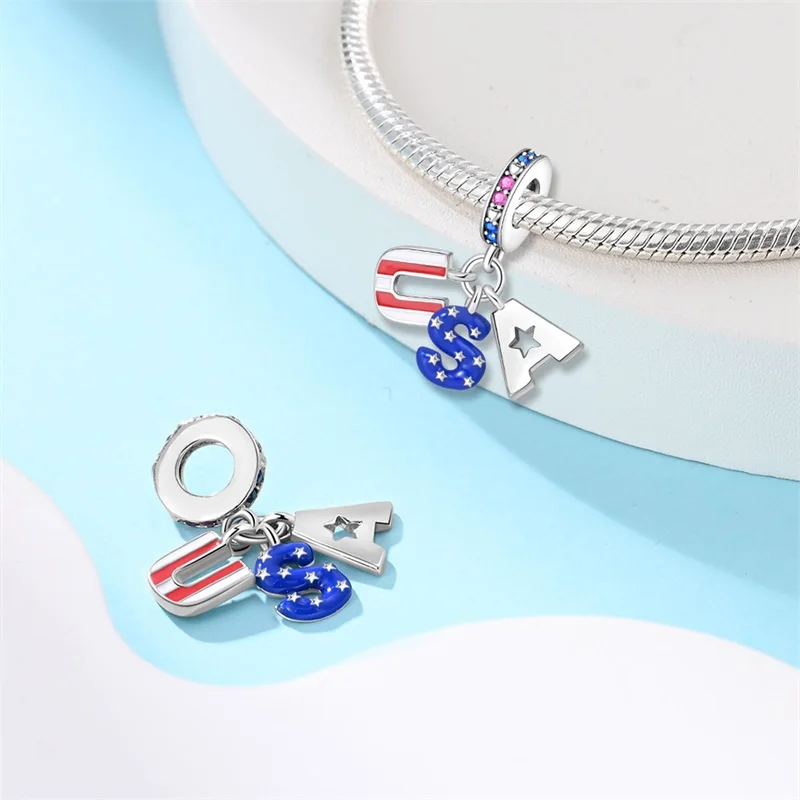 Fit Pan Original Bracelet American Style Series-USA Three-Piece Set For Women Jewelry DIY Beads New Items Hot