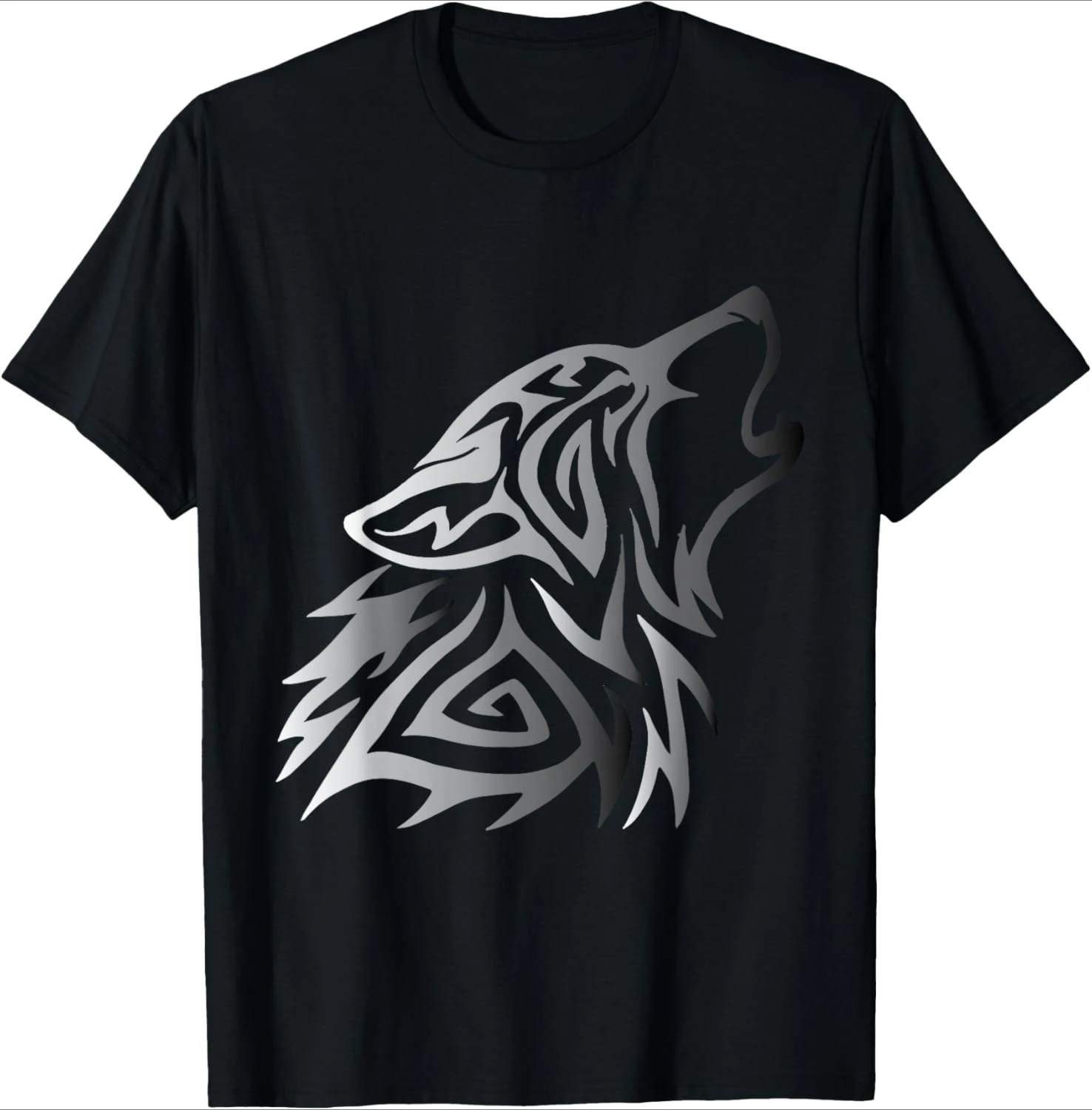 

Happy Wolf Howls Odin Nordic God Valhalla pattern design-100% cotton summer O-neck short sleeve casual men's printed T-shirt.