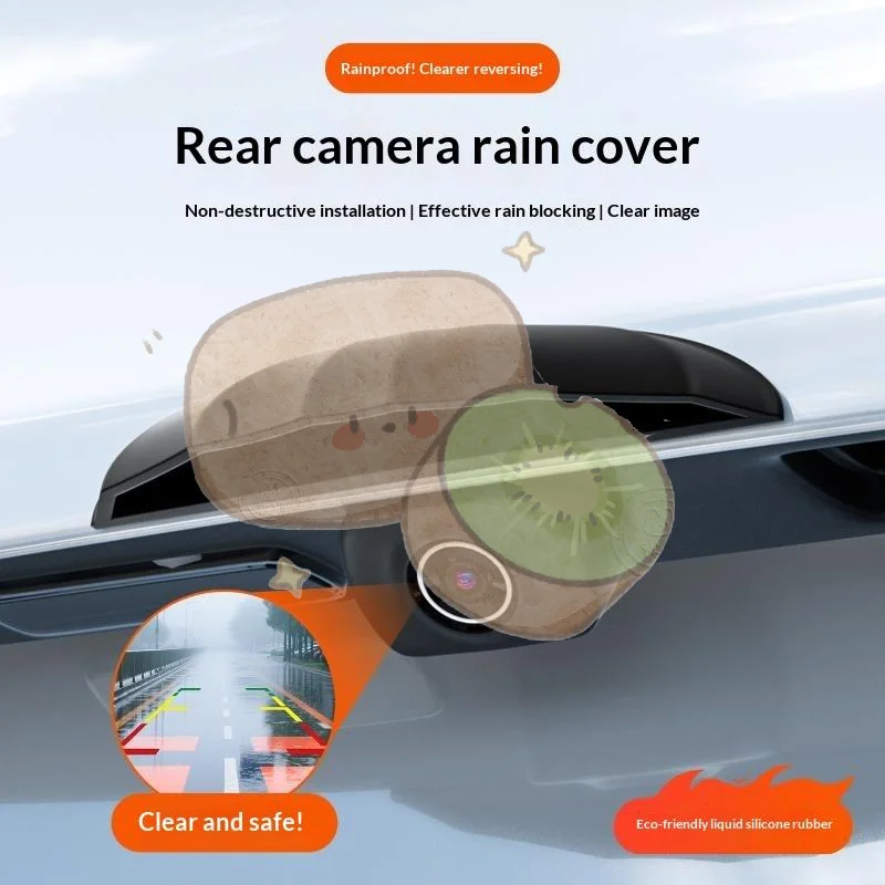 Car Rear View Camera Rain Cover Waterproof Scratch Resistant Protector Universal Fit for All Car Outdoor Driving Use