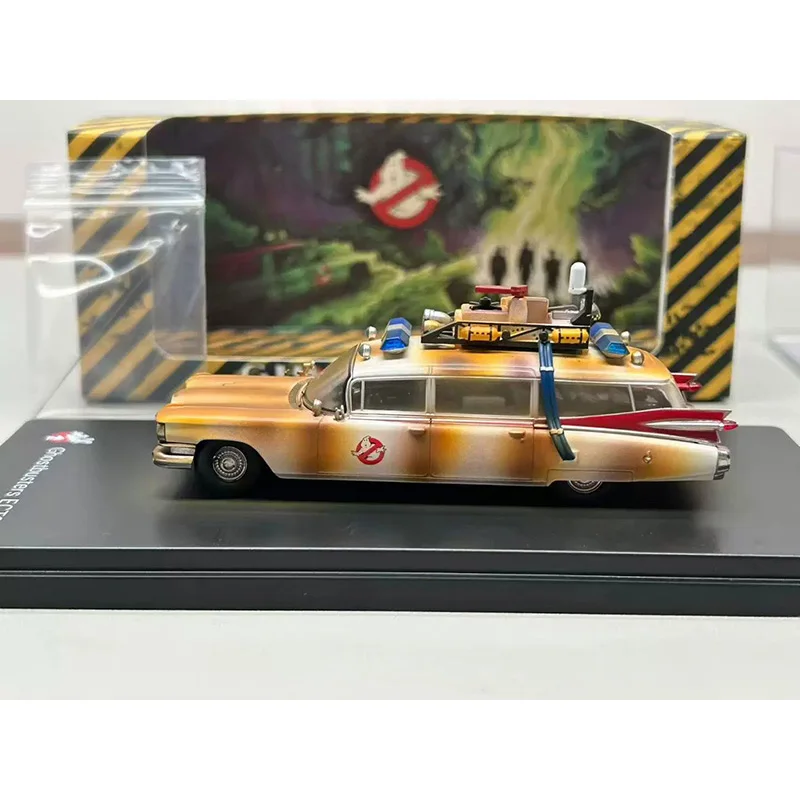 YS Diecast Alloy 1/64 Cadi ECTO-1 Car Model Ornament Souvenir Display Collection Hobby Gift