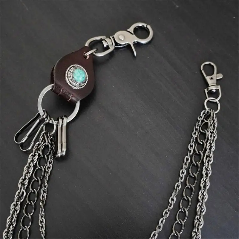 

E56A Vintage Styles Сплав кожаная цепь талии для энтузиастов моды повседневная одежда