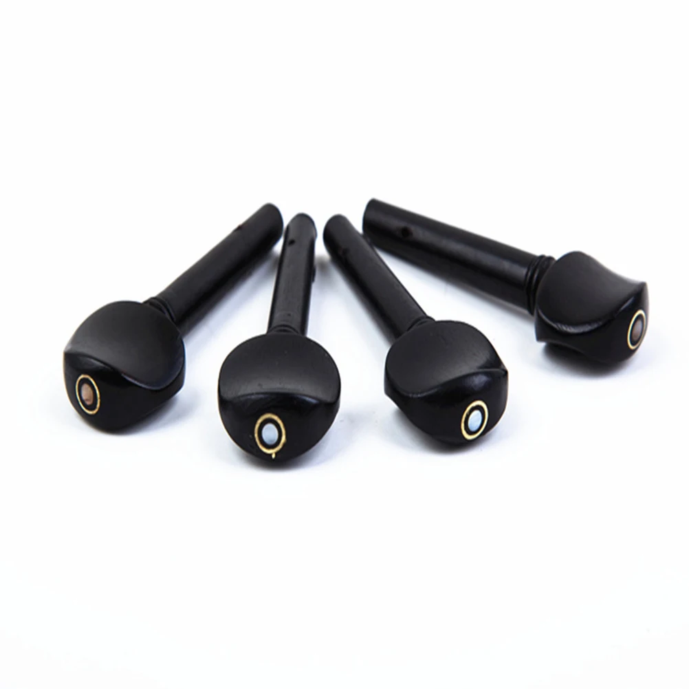 

4pcs Ebony Violin Pegs Durable String Instrument Parts High Density Practical Tuning Fittings Accessories Musical Instruments