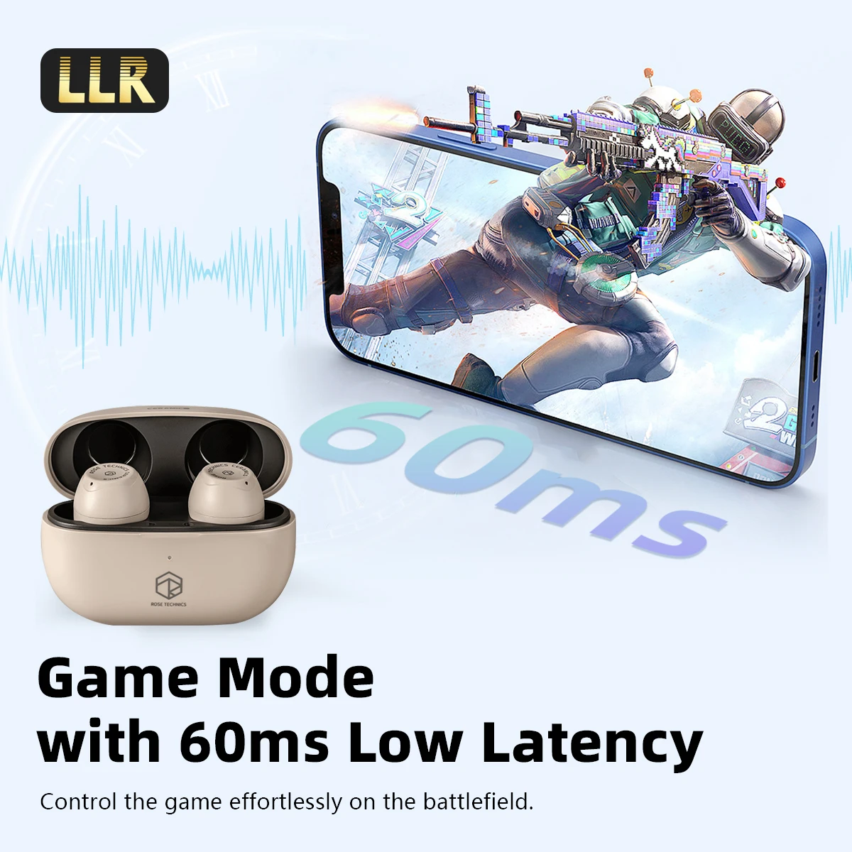 ROSE TECHNICS CERAMICS Kabelloses Stereo-Headset BT5.3 HD-Mikrofone-Kopfhörer mit 60 ms Gaming-Kopfhörern, 35 Stunden Spielzeit, IPX5