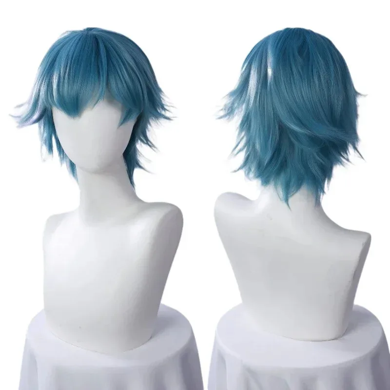 Brant Cosplay Wig Wuthering Waves Blue Short Hair Troupe of Fools Rinascita Halloween Party Wigs Women Men Carnival Con Props
