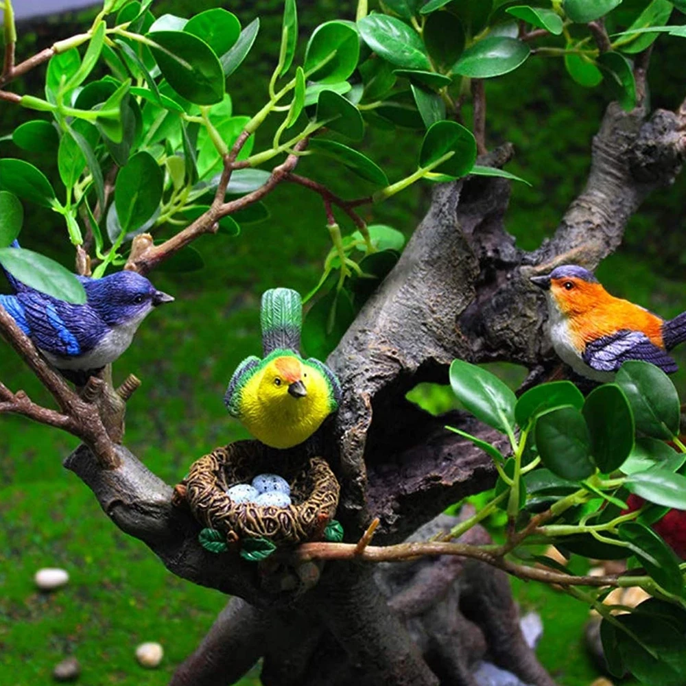 Little Birds Succulent Plant Animal Model Bonsai Ornaments Home Decor Micro Landscape Miniature Figurines Fairy Garden Decor