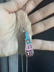 Melanie Martinez Same Blocks Logo Metal Necklace Buckle Chain Exquisite Fashionable Letter Pendant Necklace Party Birthday Gifts