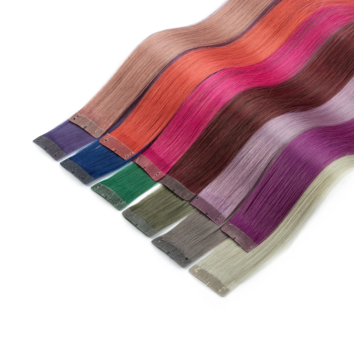Clip in Hair Extensions Colored Party Highlights Royalblue Hair Extension Real Human Hair Clip in Extentions  20CM Straight Hair