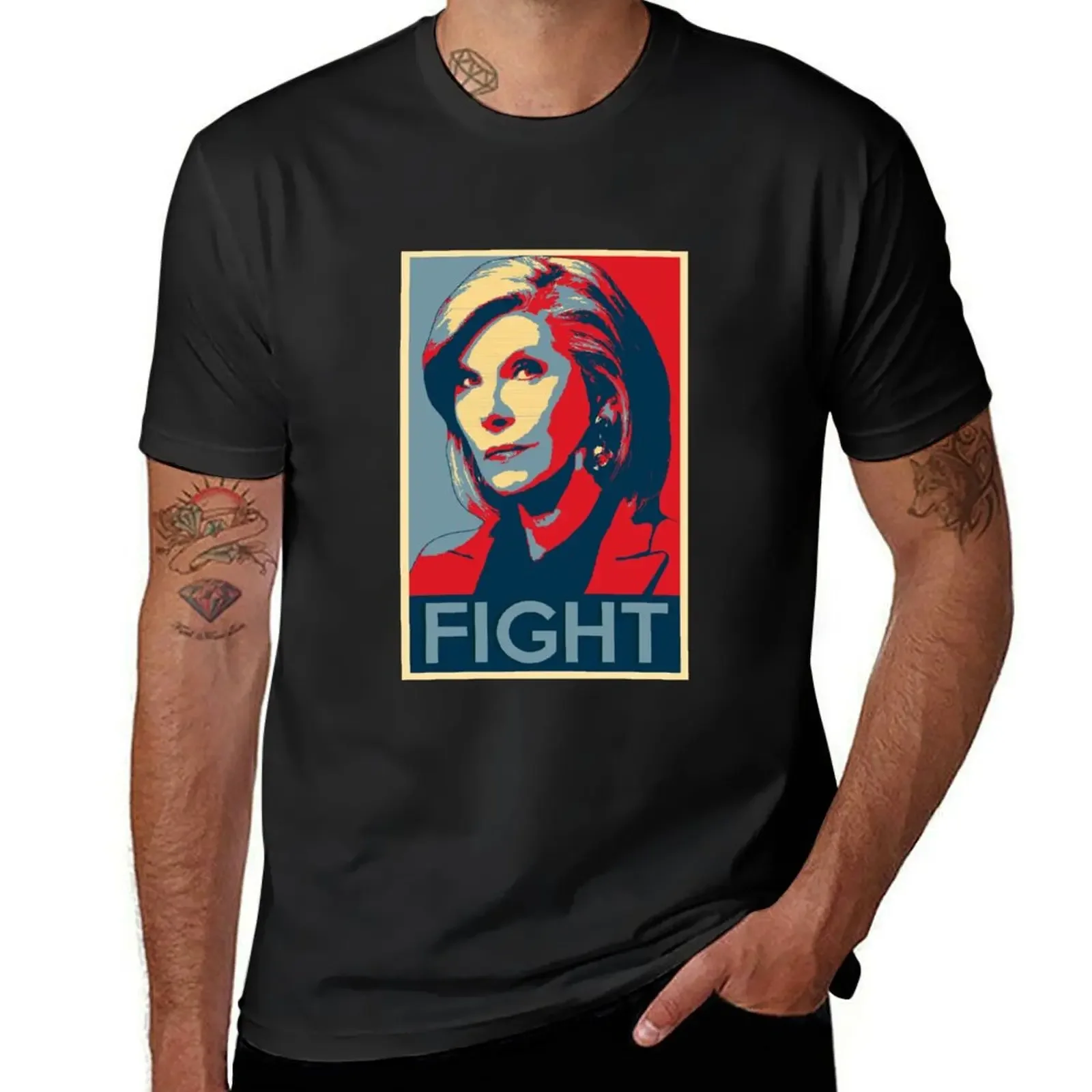 Diane Lockhart FIGHT T-Shirt Aesthetic clothing anime stuff blacks Short sleeve tee men