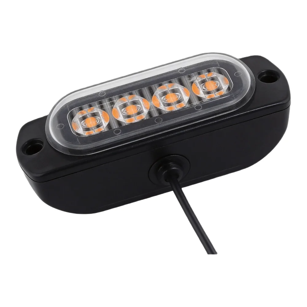 4 Ultra-Bright LED Side Lights for Trucks & SUVs - 12V-24V Waterproof for surface Mount Beacons with ABS Housing & 480LM Output