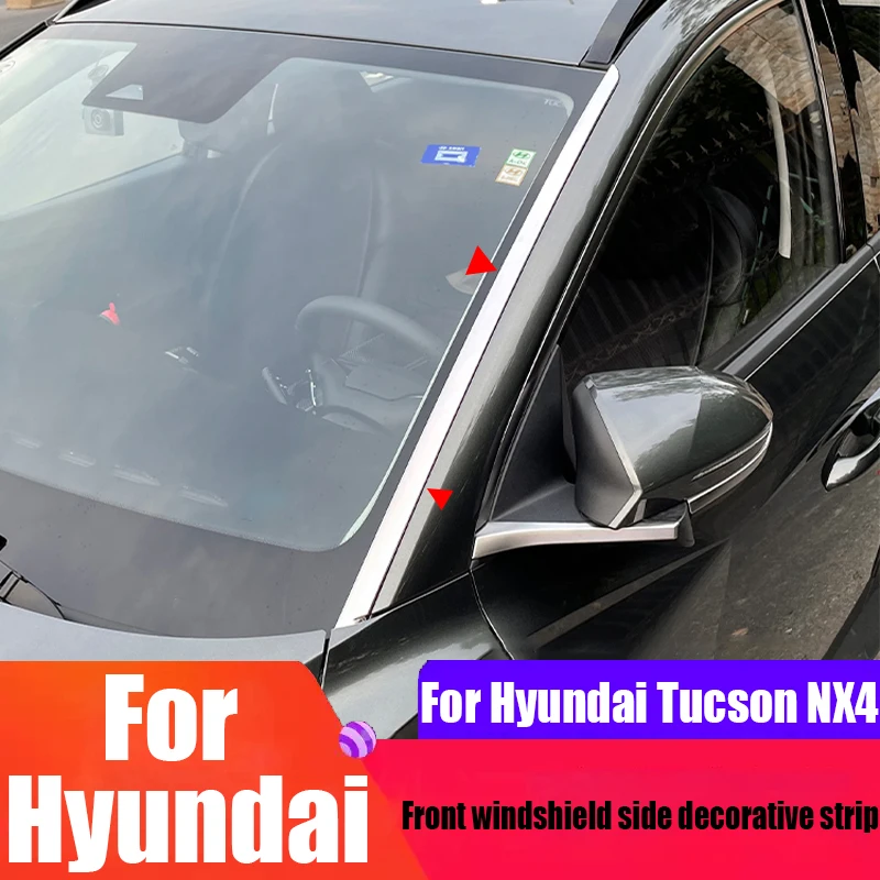 

Для Hyundai Tucson NX4 2021 2022 2023 2024 2025 переднее лобовое стекло, боковая декоративная полоса, автомобильные товары для наружного украшения