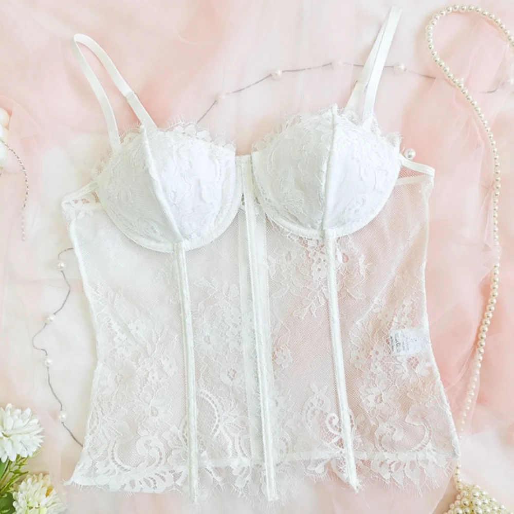 

Полая большая кружевная майка 1XL-4XL с глубоким V-образным вырезом и квадратным вырезом, кружевные укороченные топы, прозрачные майки, кружевной корсет большого размера для путешествий