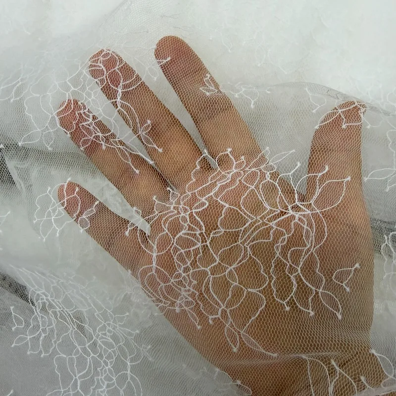 Premium Delicate Base Lace Fabric Set Ideal for Wedding Banquet Photo Background Decor Veil Clothing Dress Design Headwear Craft