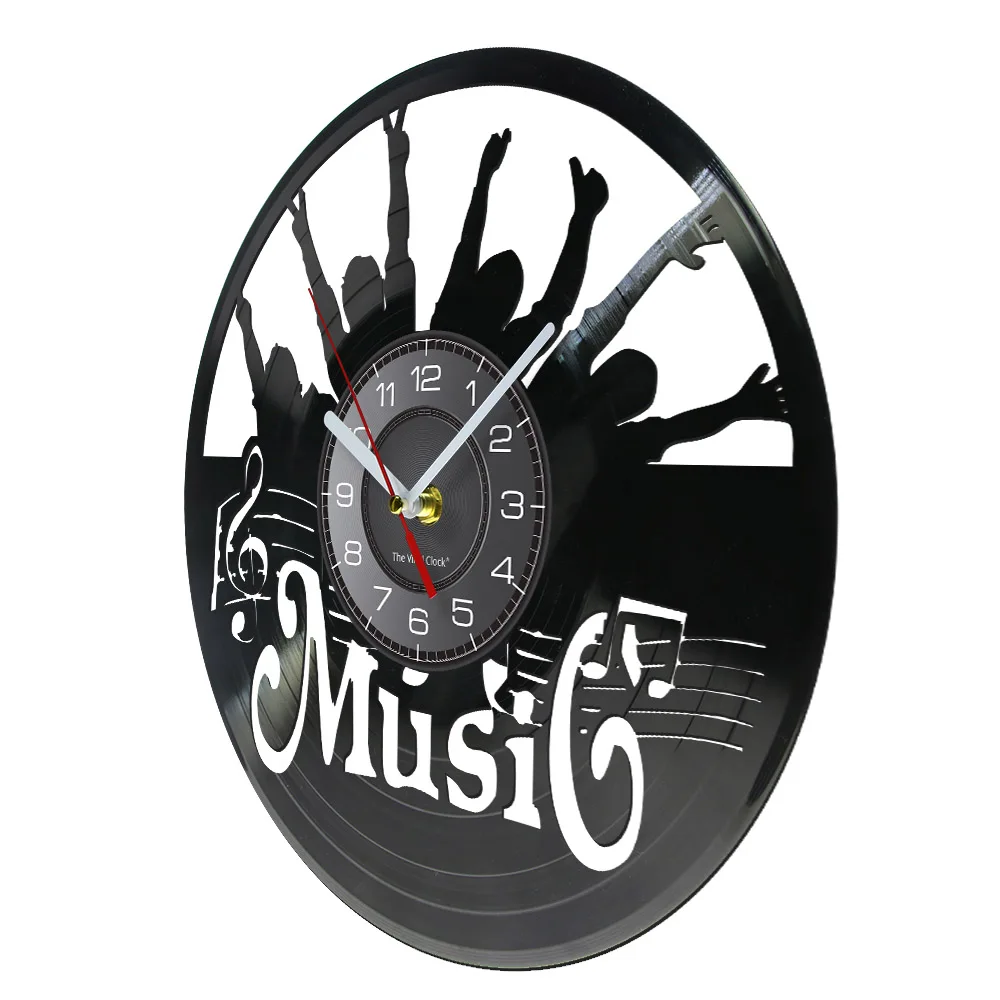 Put Up Your Hand Music Rock N Roll Vinyl Record Wall Clock Hanging Modern Silent Watch Home Decor Rock Music Lover Gift