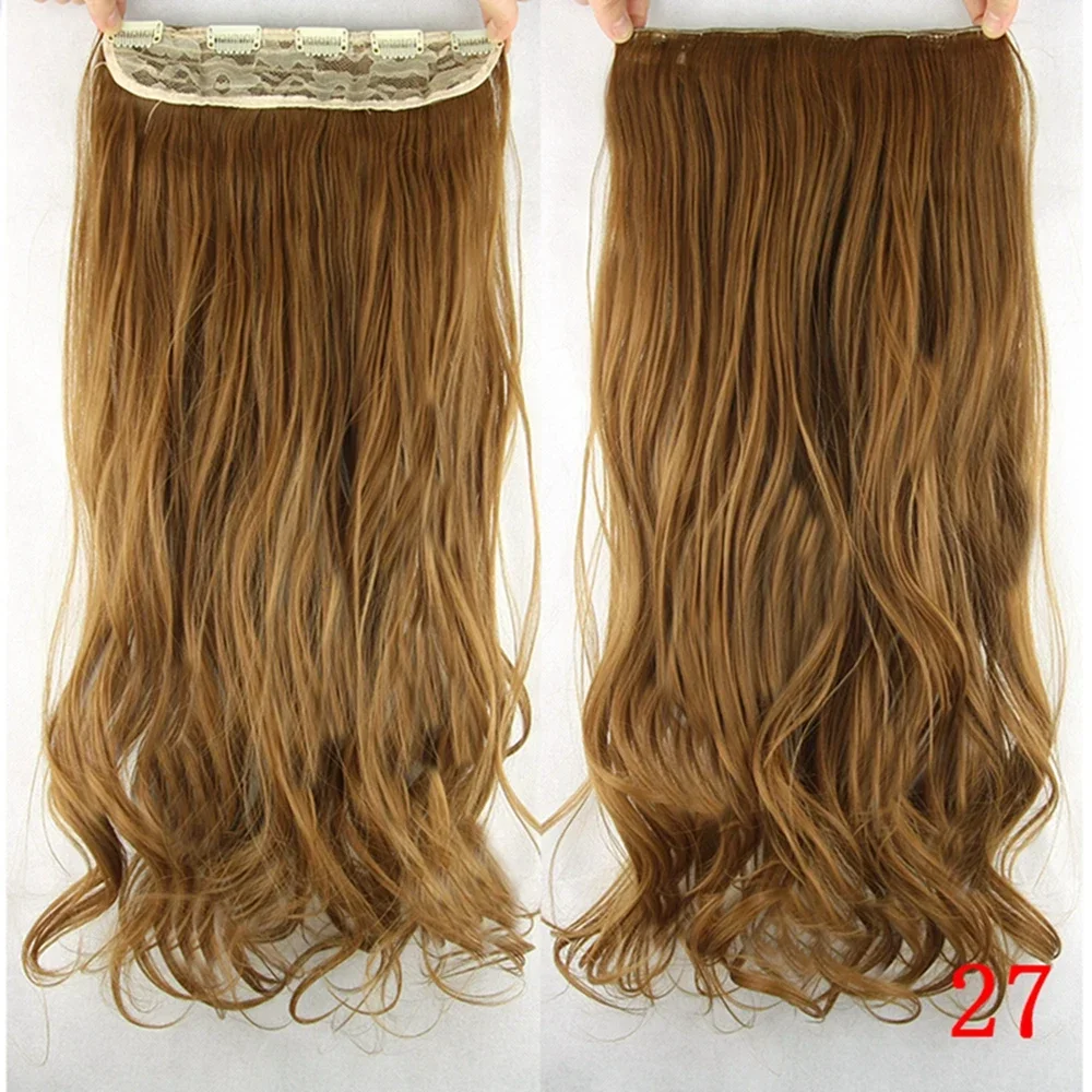 Long Curly Hairpieces Gray Natural Black Clip-in One Piece Hair Extension Hair Accessories for Women