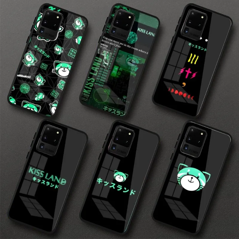 Weekend KissLand Mobile Phone Case for Samung S23 S22 S21 Pro Ultra A13 A33 A53 NOTE 20 PC Glass Phone Cover Funda