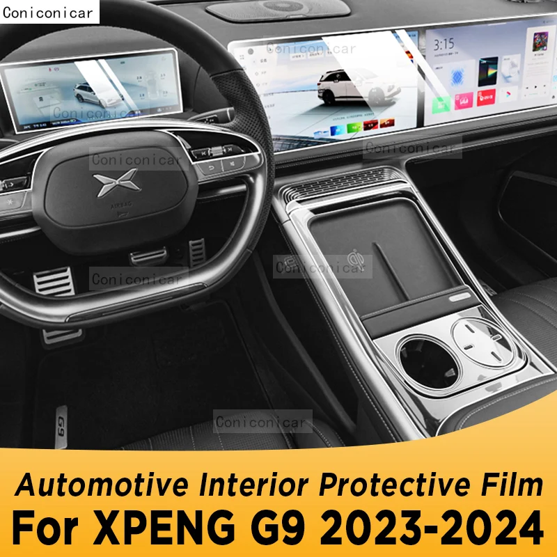 

For XPENG G9 2023 2024 Gearbox Panel Navigation Automotive Interior Screen TPU Protective Film Cover Anti-Scratch