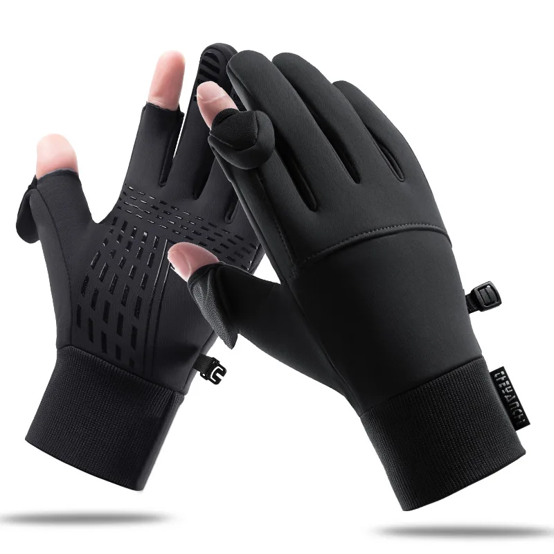 

Men's Black Autumn Winter Warm Touchscreen Anti-slip Gloves for Cycling Fitness Running Motorcycle