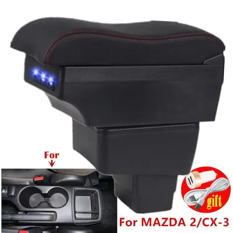 

Central armrest box For MAZDA CX-3 Armrest For Mazda 2 Skyactiv Version cx3 Car Armrest Box Storage Box Curved Surface