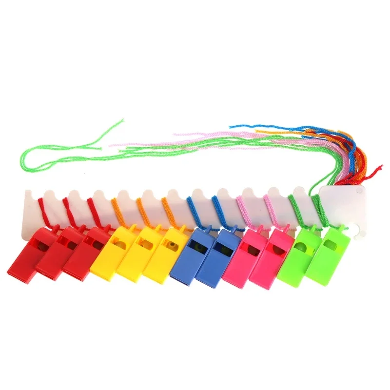 Color Plastic Cheer Whistle Set - 24 Pack for Sports