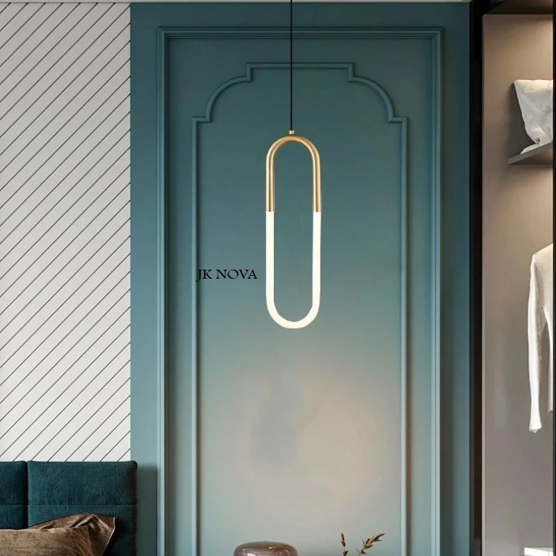 Lampada a sospensione da comodino minimalista Soggiorno moderno e minimalista Nordic Creative Bar Bancone Camera da letto Piccola lampada a sospensione