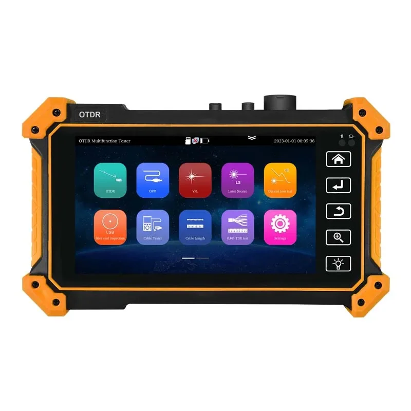 5 55 Inch OLED Touch Screen Handheld Multi-function OTDR VLS VFL OPM Cable Tester in One Fiber Tester MOT-51