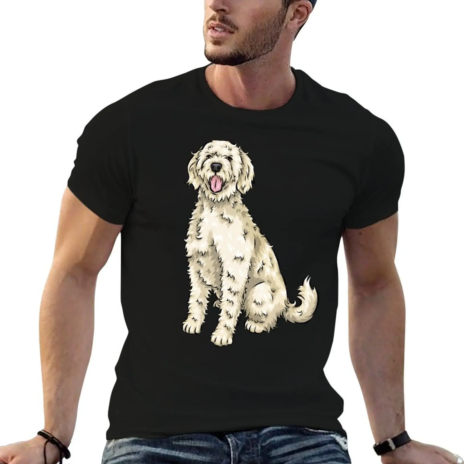

Cute Yellow Labradoodle Cute Dog Art T-Shirt man t shirts for men g man t shirts for men men t shirt cotton 100% T-shirt