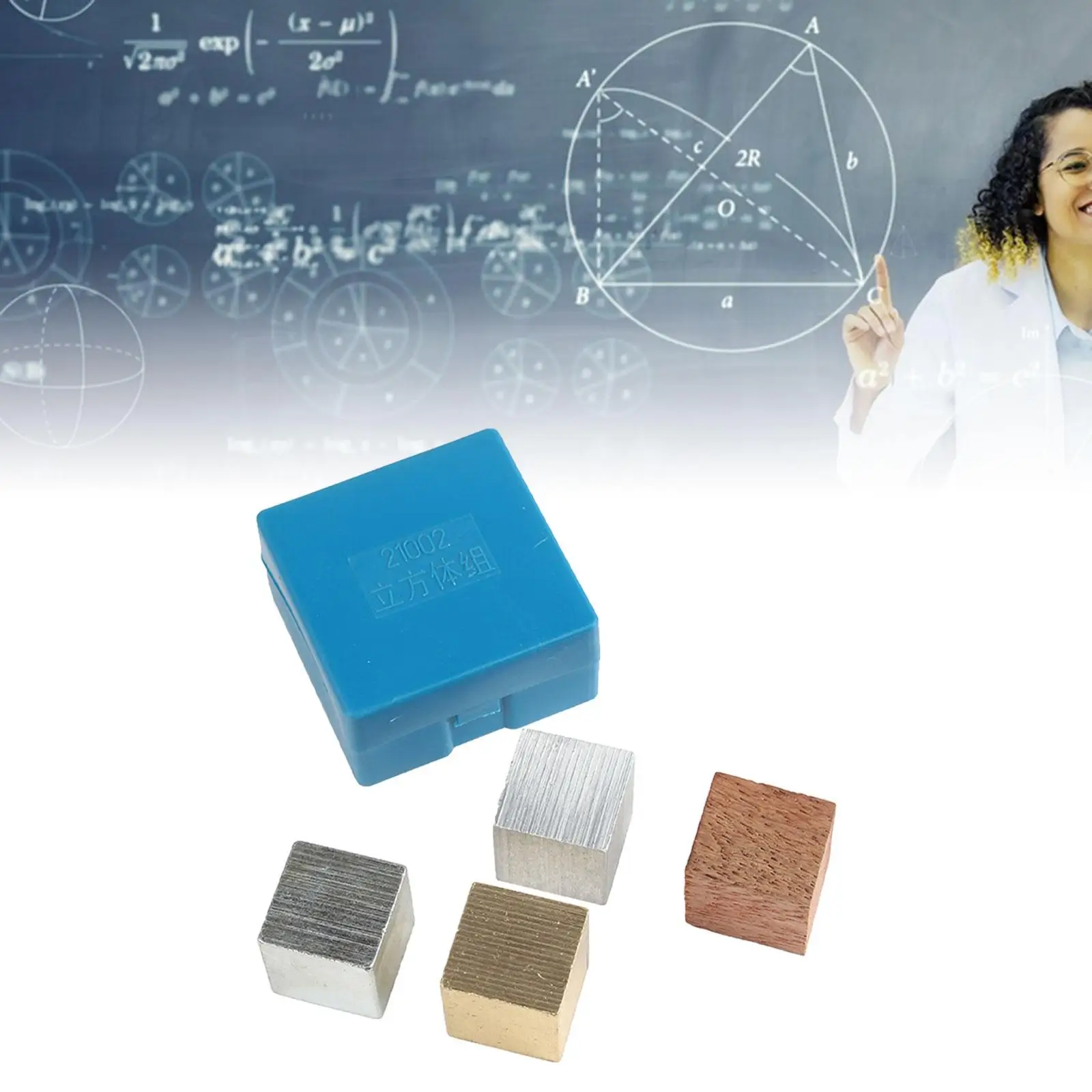 Density Cube Set for Lab Experiment Iron Wooden Copper Aluminum Cube