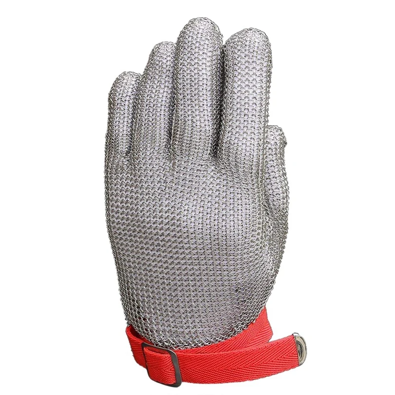 New-Protective Glove 304 Stainless Steel Chain Glove For Wood Processing Meat Processing Kitchen Use Crayfish Gloves (M)