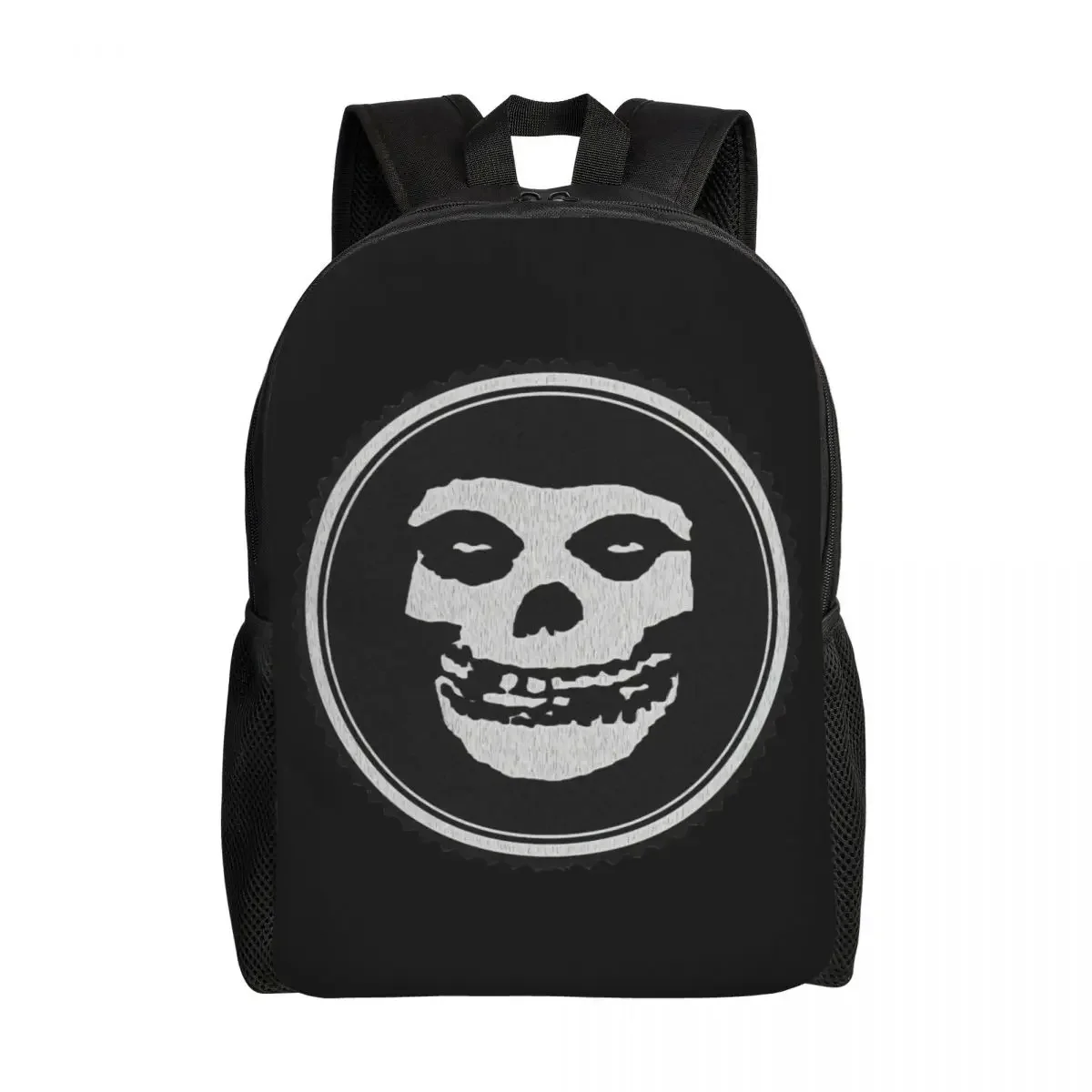 

Custom Heavy Metal Misfits Rock Punk Skull Backpack for Women Men College School Student Bookbag Fits 15 Inch Laptop Bags